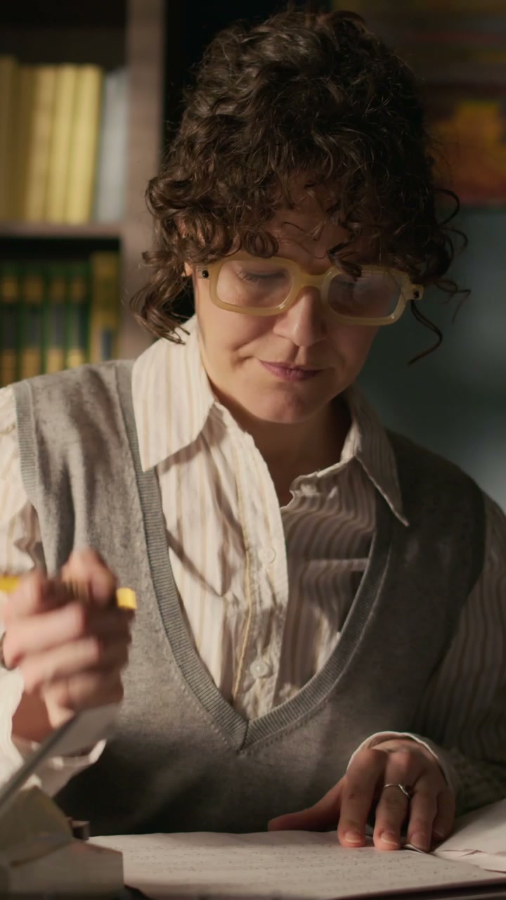Woman Writer Concentrating