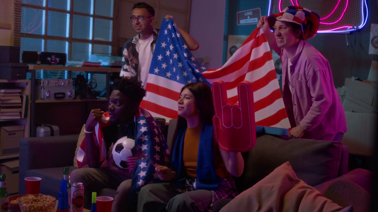 Friends Cheering for USA Sports Team