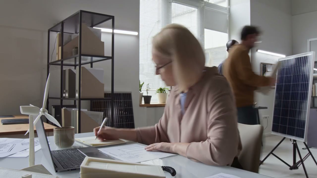 Renewable Energy Office Work Time-Lapse