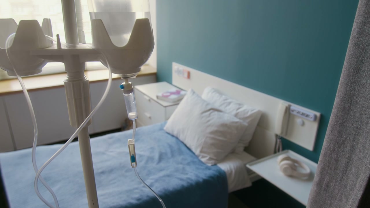 Hospital Maternity Room with IV Drip Stand