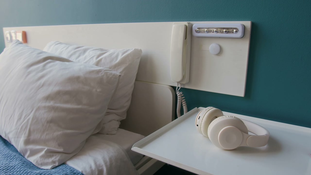 Maternity Ward Bedside Table with Headphones