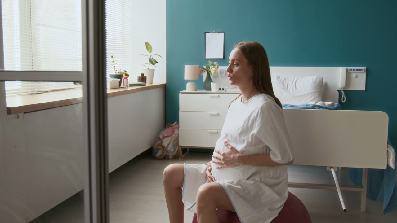 Pregnant Woman on Birthing Ball