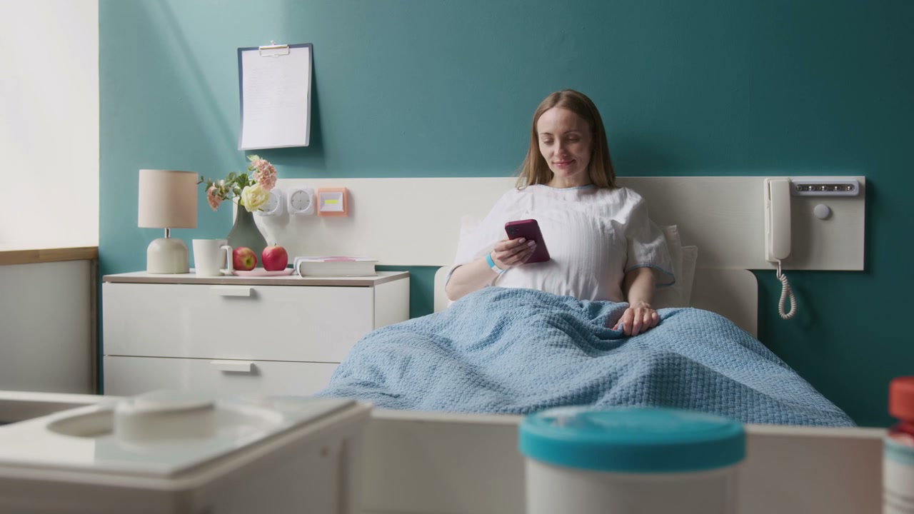 Pregnant Woman Has Contraction in Hospital Bed