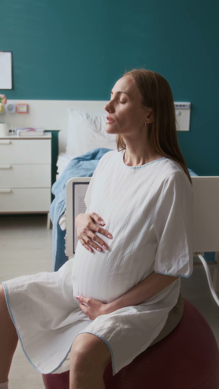 Pregnant Woman on Birthing Ball