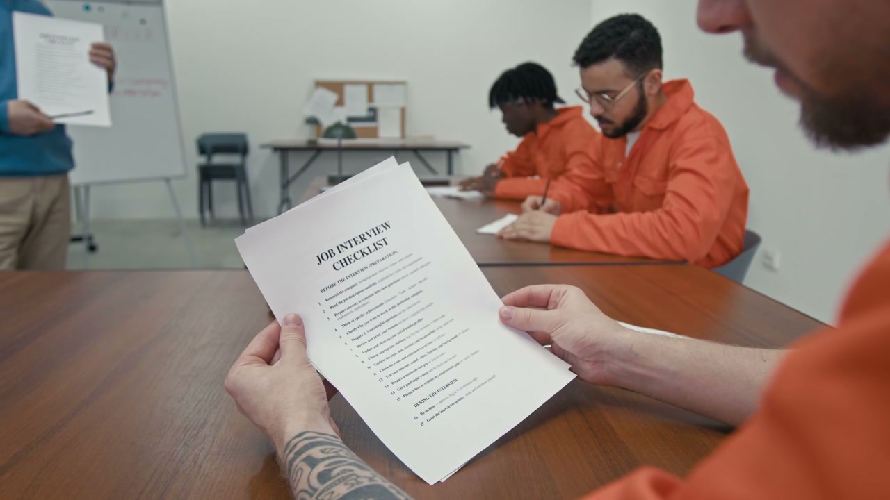 Man in Prison Studies Job Interview Checklist
