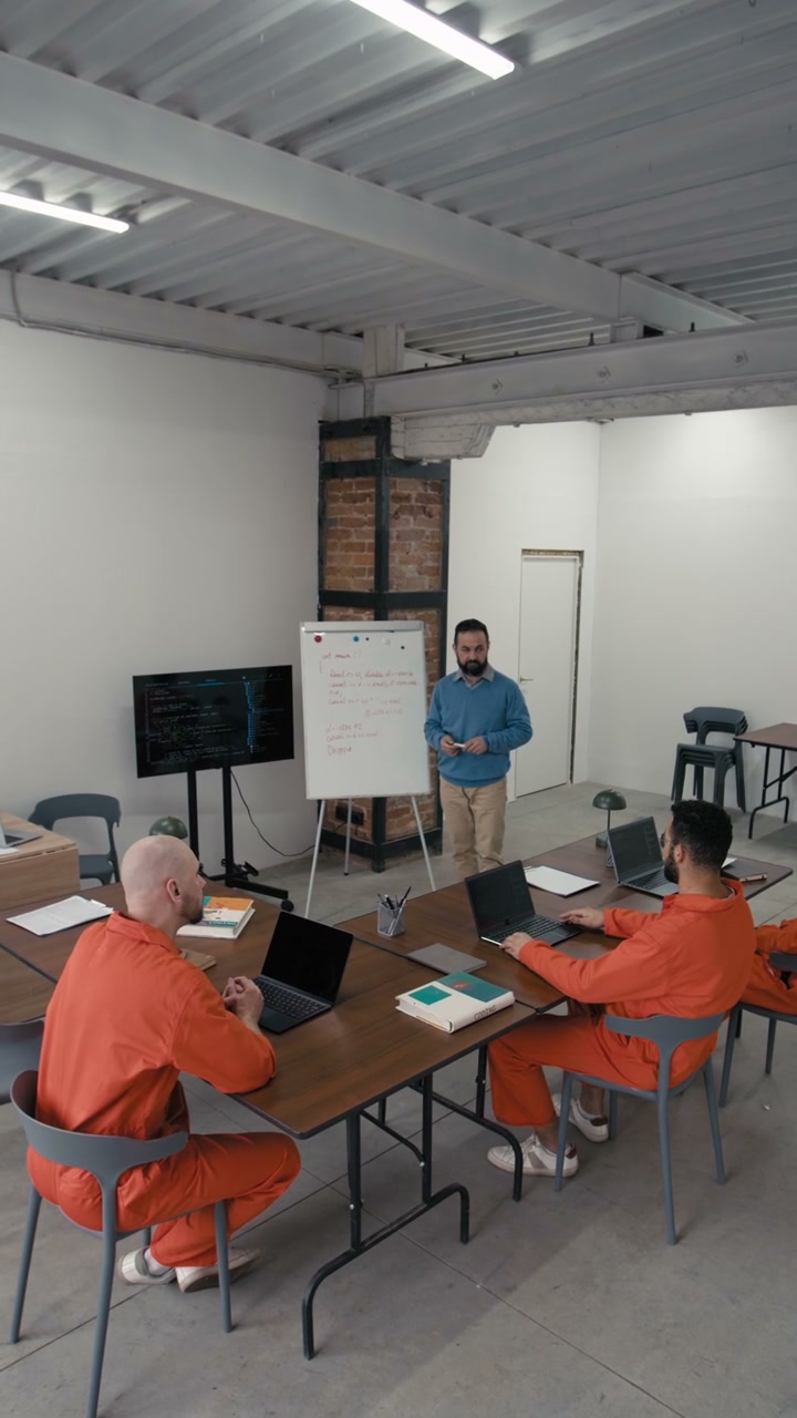 Prison Inmates in Education Group Class