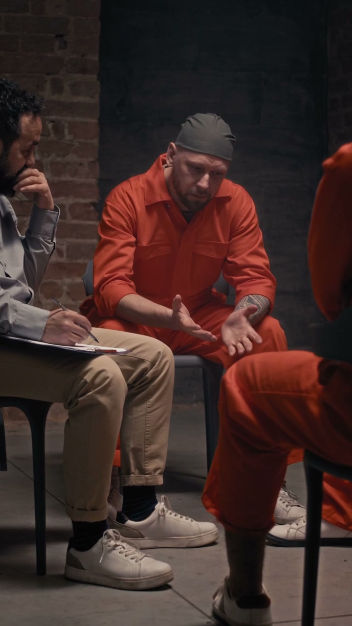 Prison Inmate in Group Therapy Session