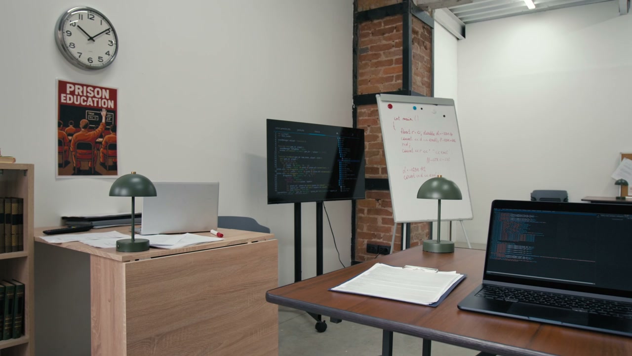 Empty Prison Education Coding Classroom