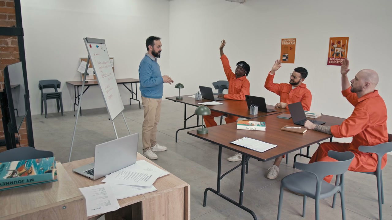 Prison Inmates in Education Class