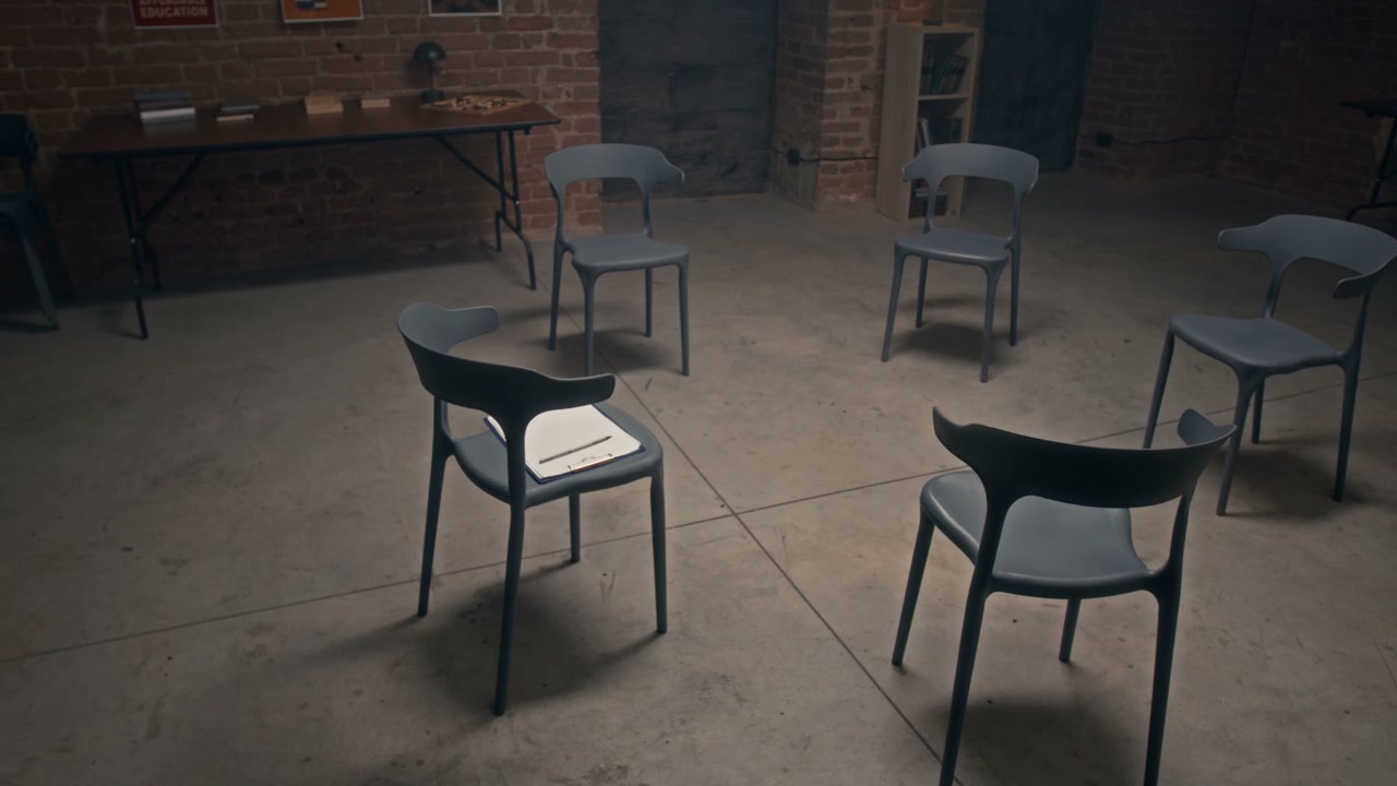 Empty Chairs in Circle for Group Therapy