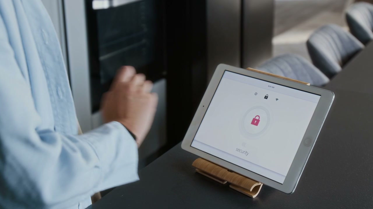 Activating Smart Home Security System on Tablet