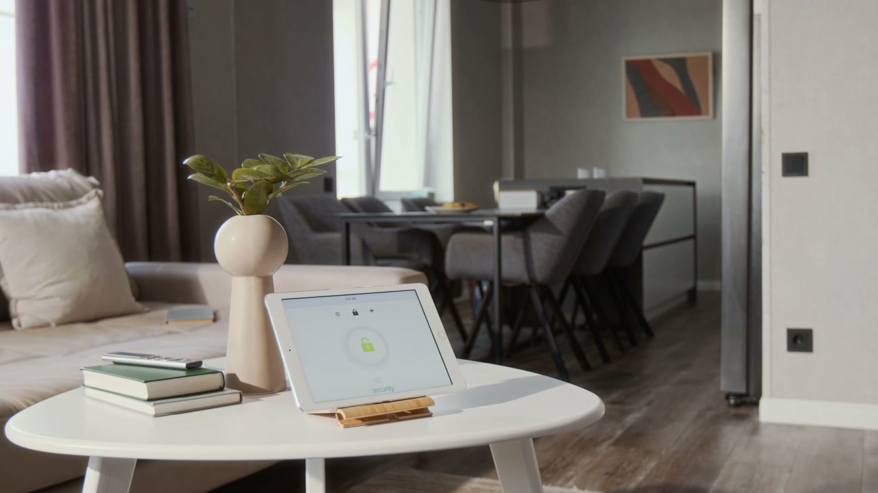 Smart Home Security System on Digital Tablet