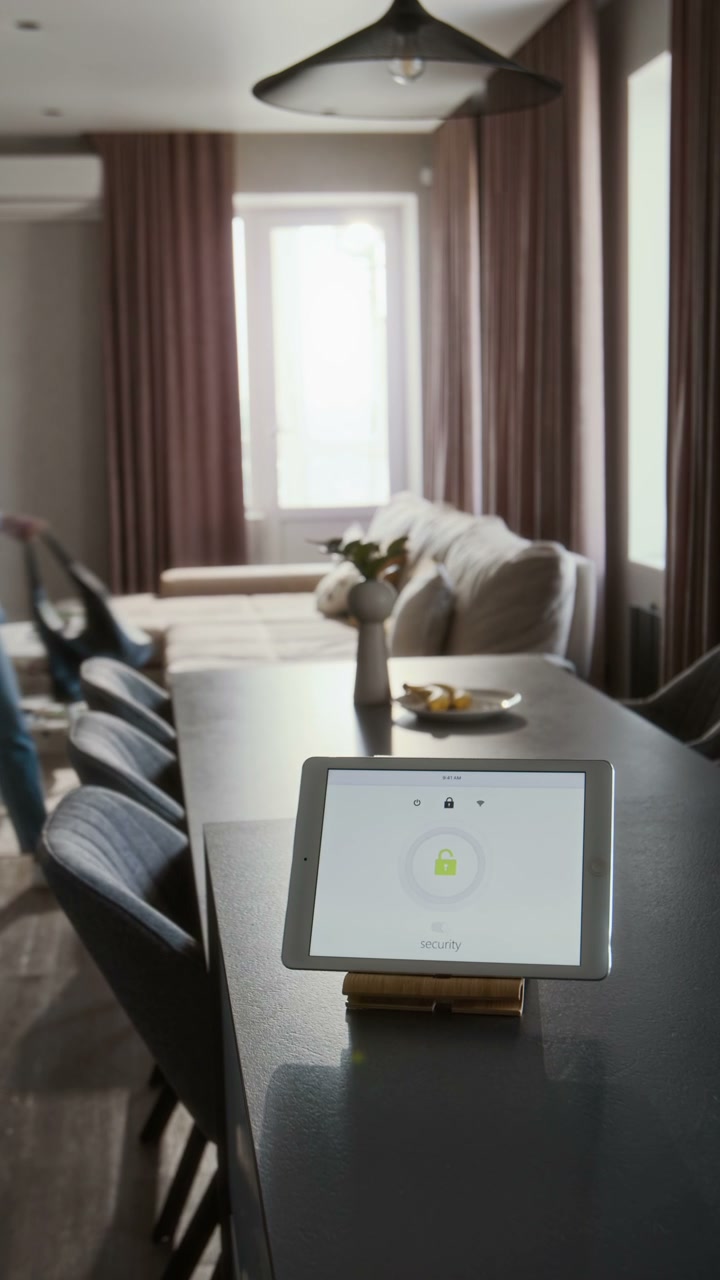 Smart Home Security System on Digital Tablet