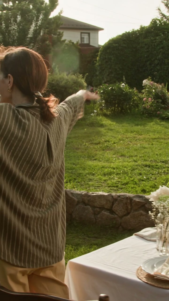 Family Greeting and Hugging Outdoors