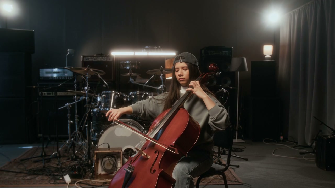 Young Woman Playing Cello