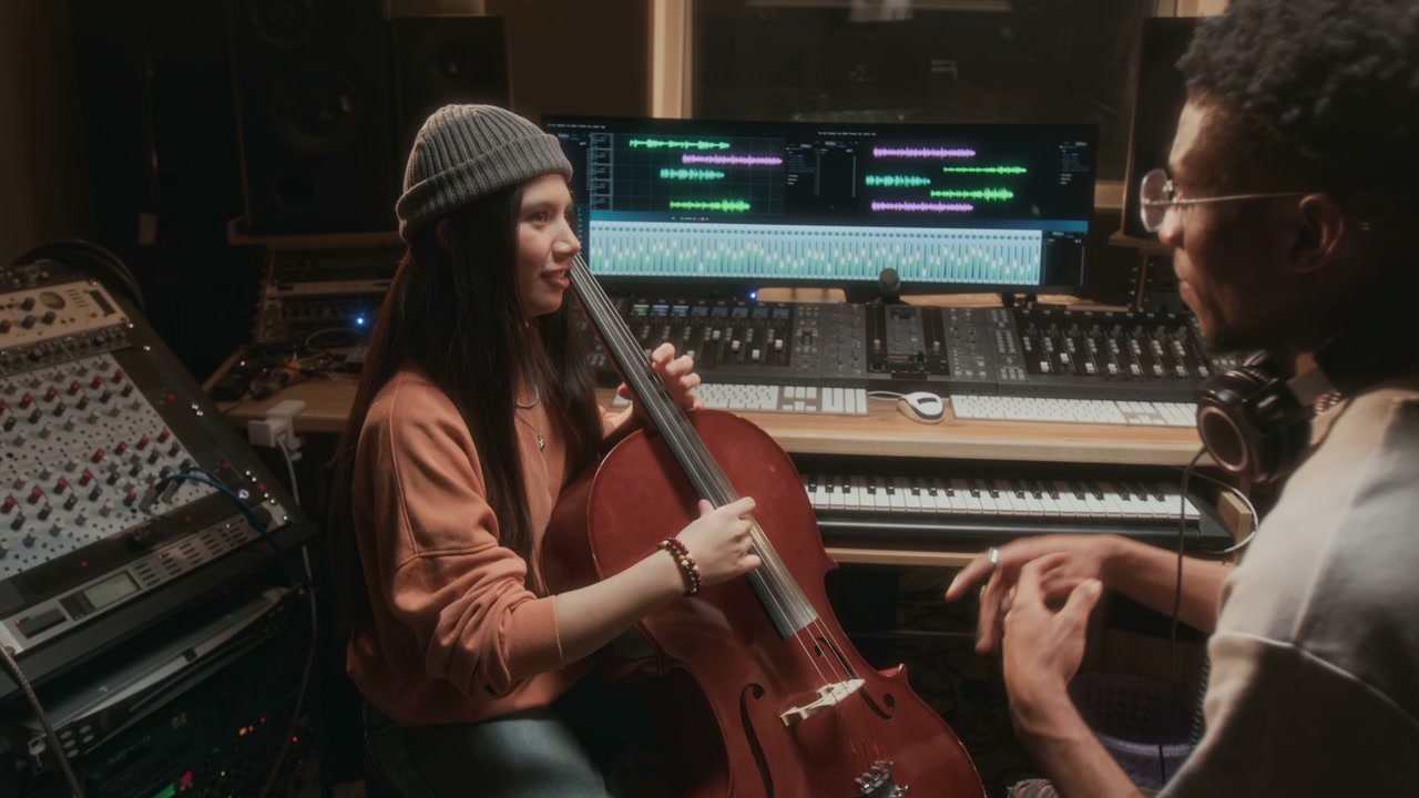 Musicians in Recording Studio Session