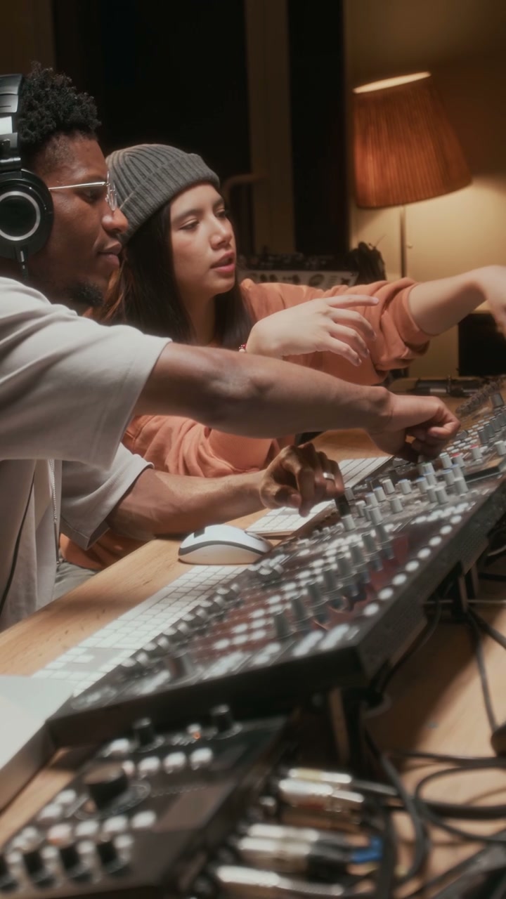 Music Producers Mixing in Studio