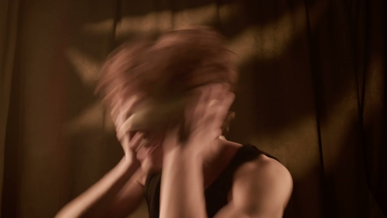 Blindfolded Man Shaking Head in Panic