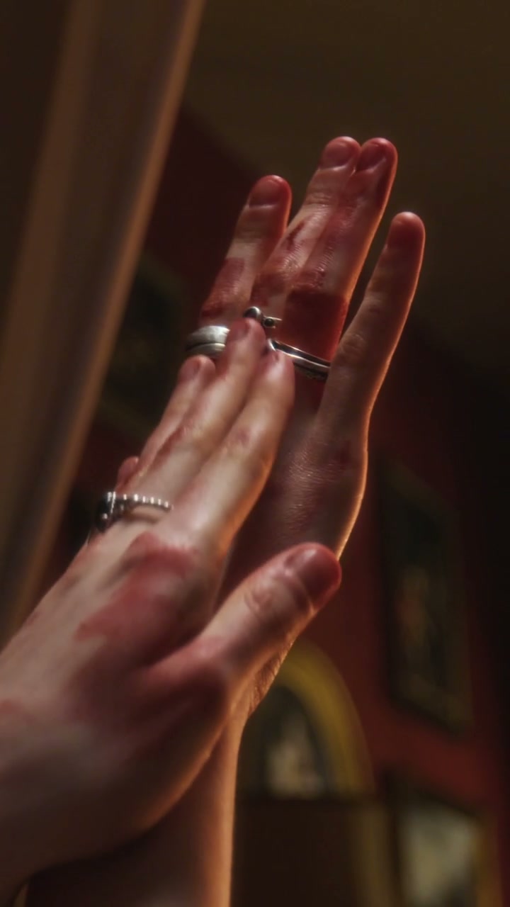 Vampire Hands Covered in Blood with Rings