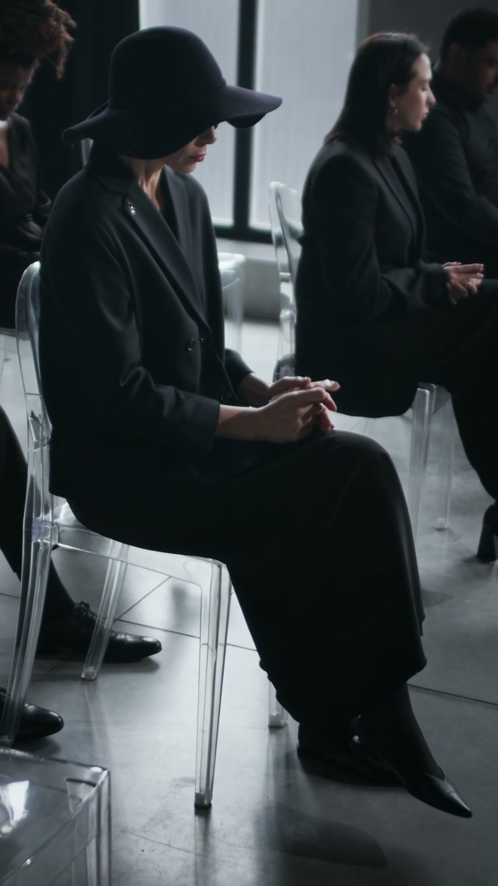 Woman Grieving at Funeral Service