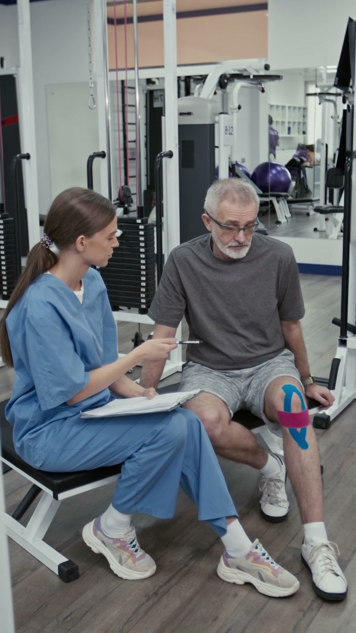 Physiotherapist Consults Senior Patient