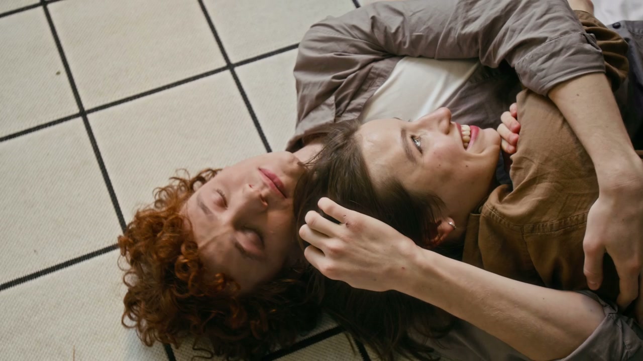 Romantic Couple Cuddling at Home