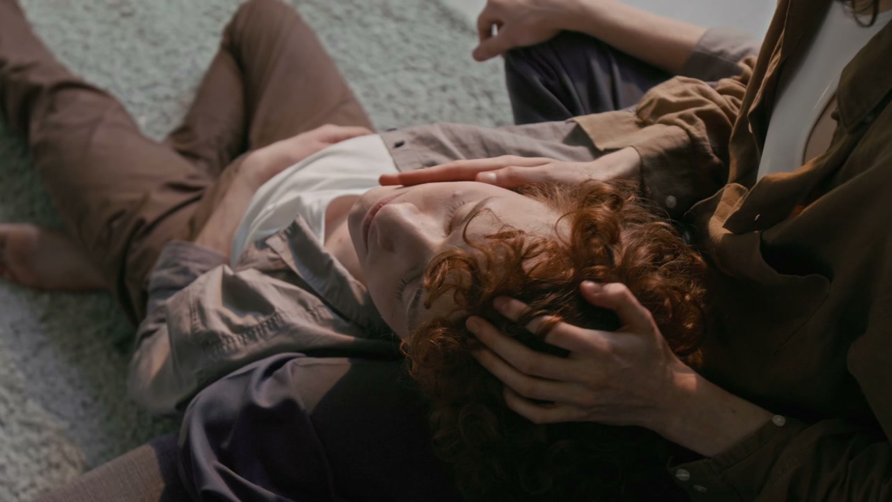 Romantic Couple Resting at Home
