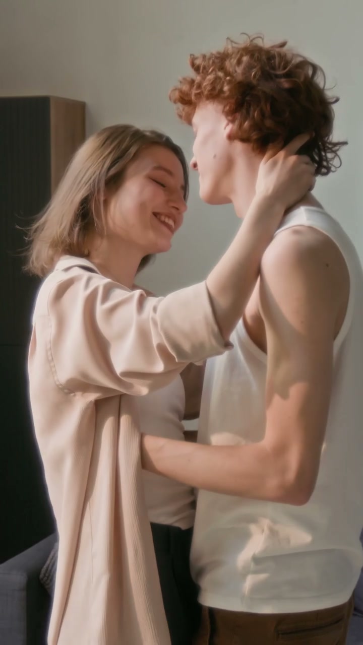 Romantic Couple Dancing at Home