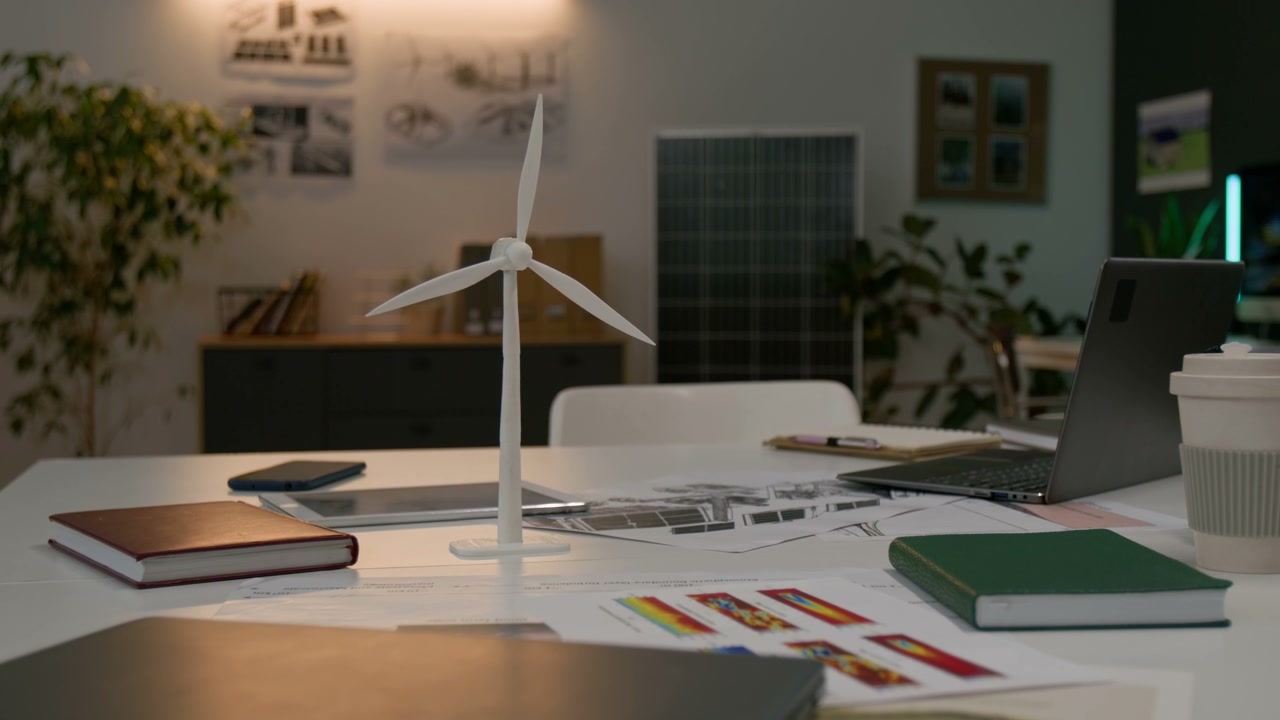 Wind Turbine Model on Office Desk