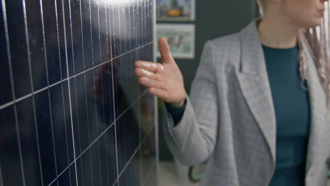Close-Up Solar Panel Presentation