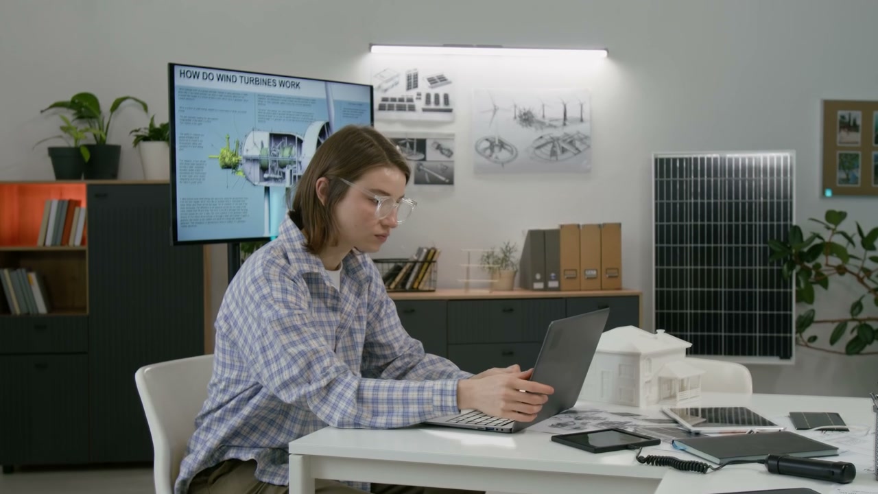 Female Engineer Working on Sustainable Project