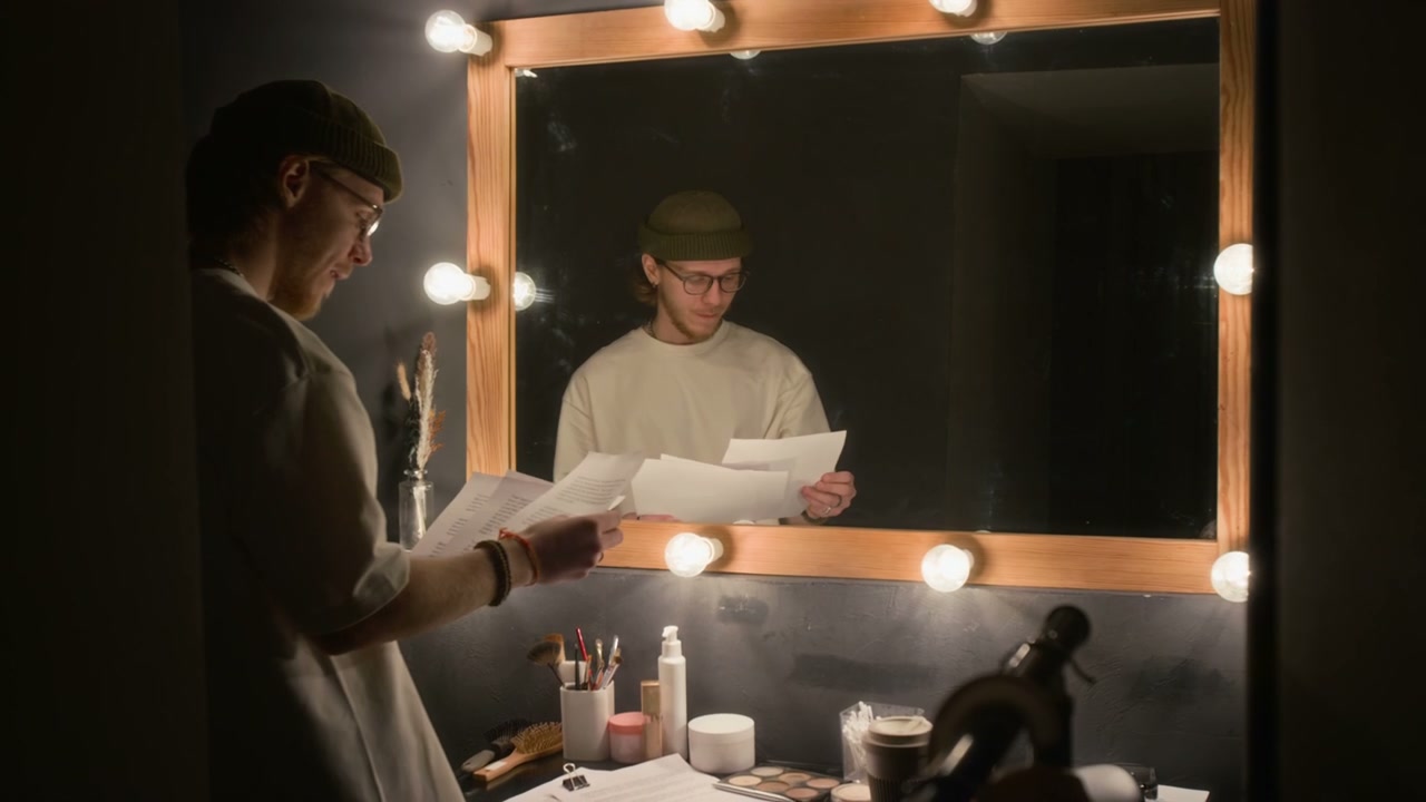 Comedian Prepares Backstage