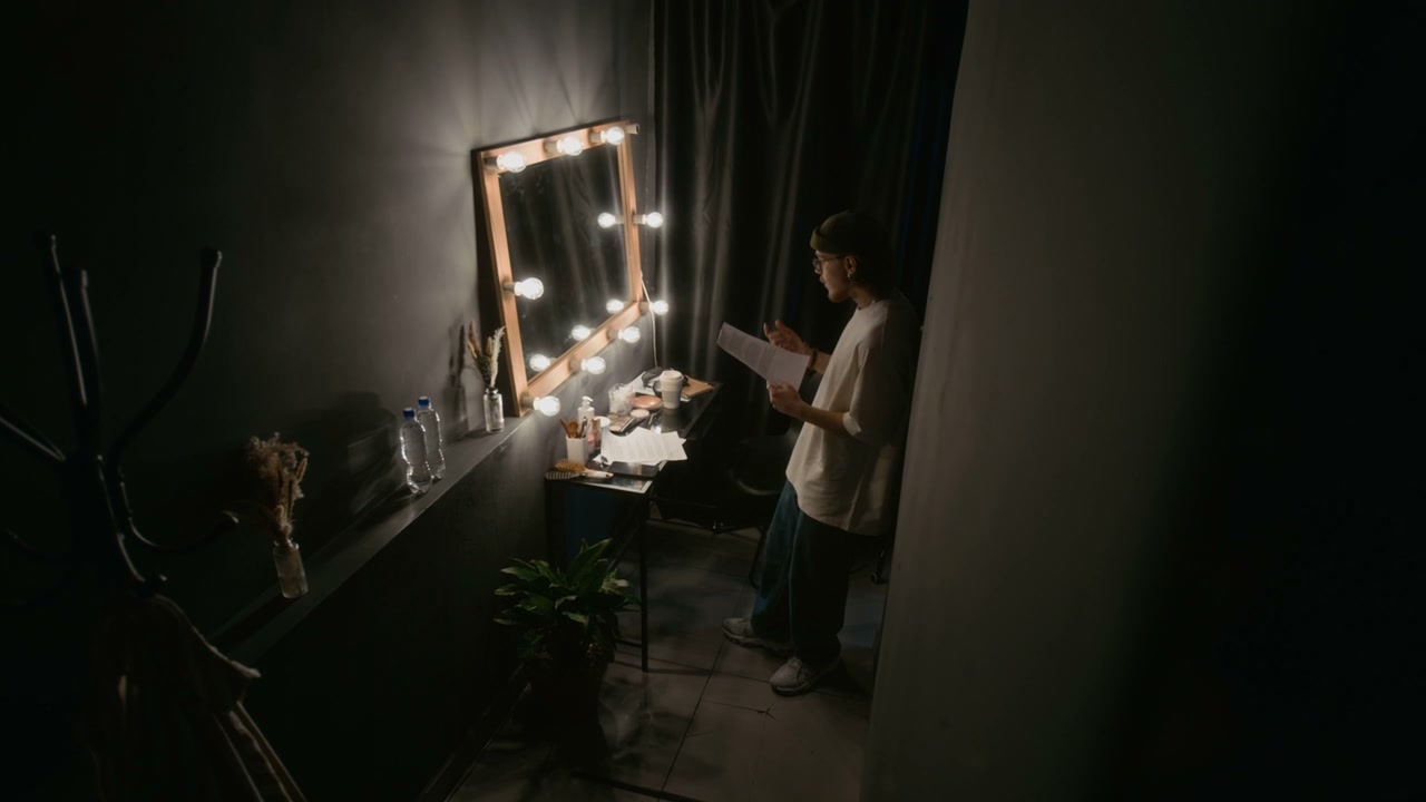 Comedian Prepares for Stand-Up Show