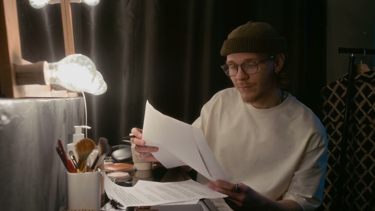 Comedian Prepares Backstage for Show