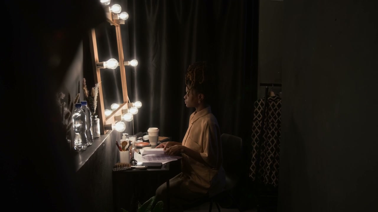 Artist Prepares in Backstage Dressing Room