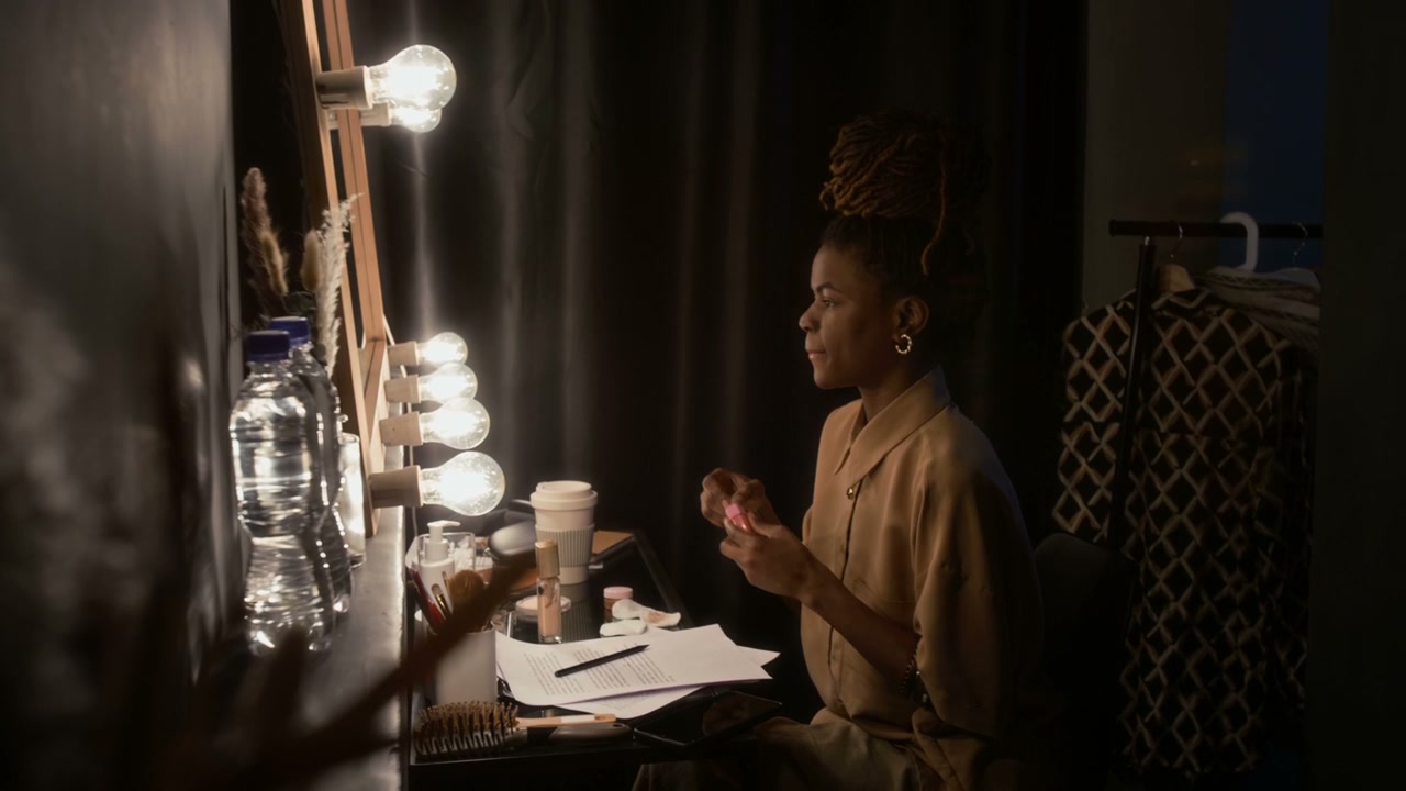 Performer Getting Ready Backstage