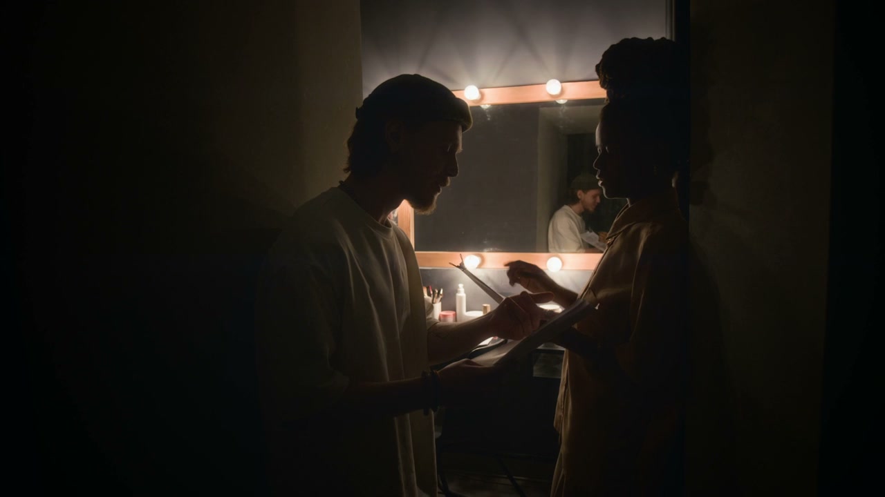 Comedians Reviewing Script Backstage
