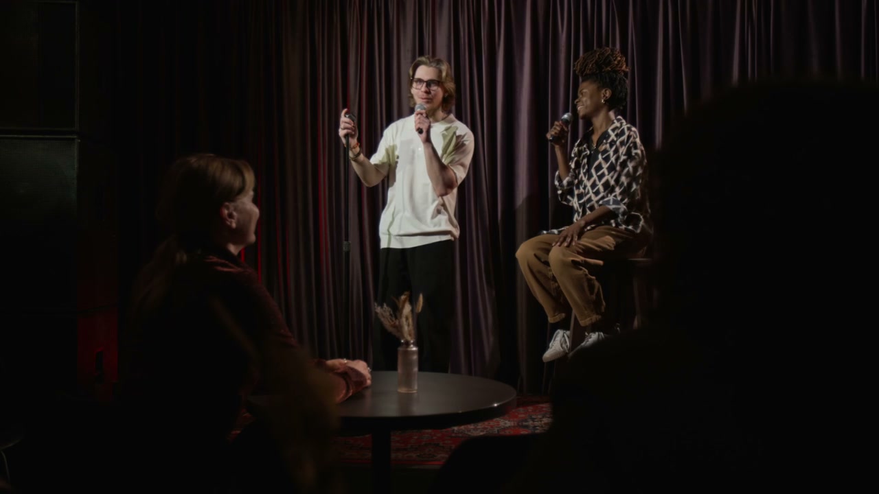 Comedians Bowing After Stand-Up Performance