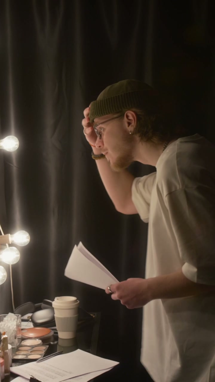 Comedian Prepares Backstage