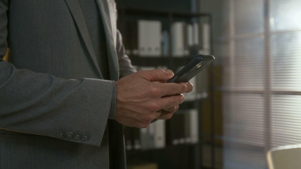 Professional Using Smartphone in Office
