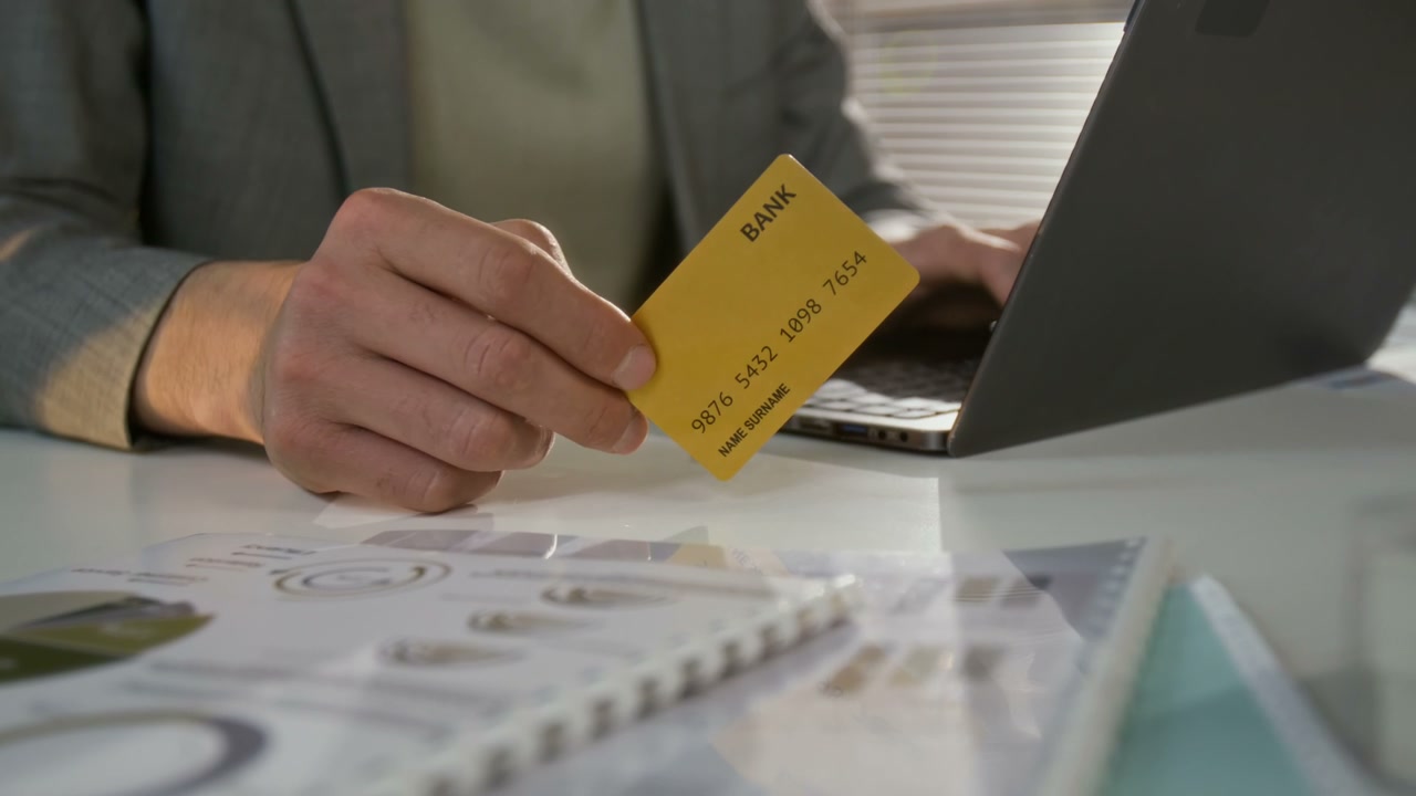 Person Making Online Credit Card Payment