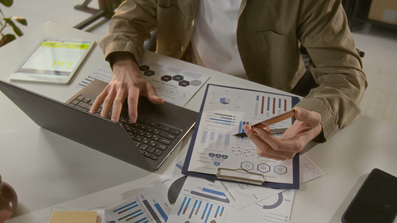 Person Making Online Payment with Credit Card
