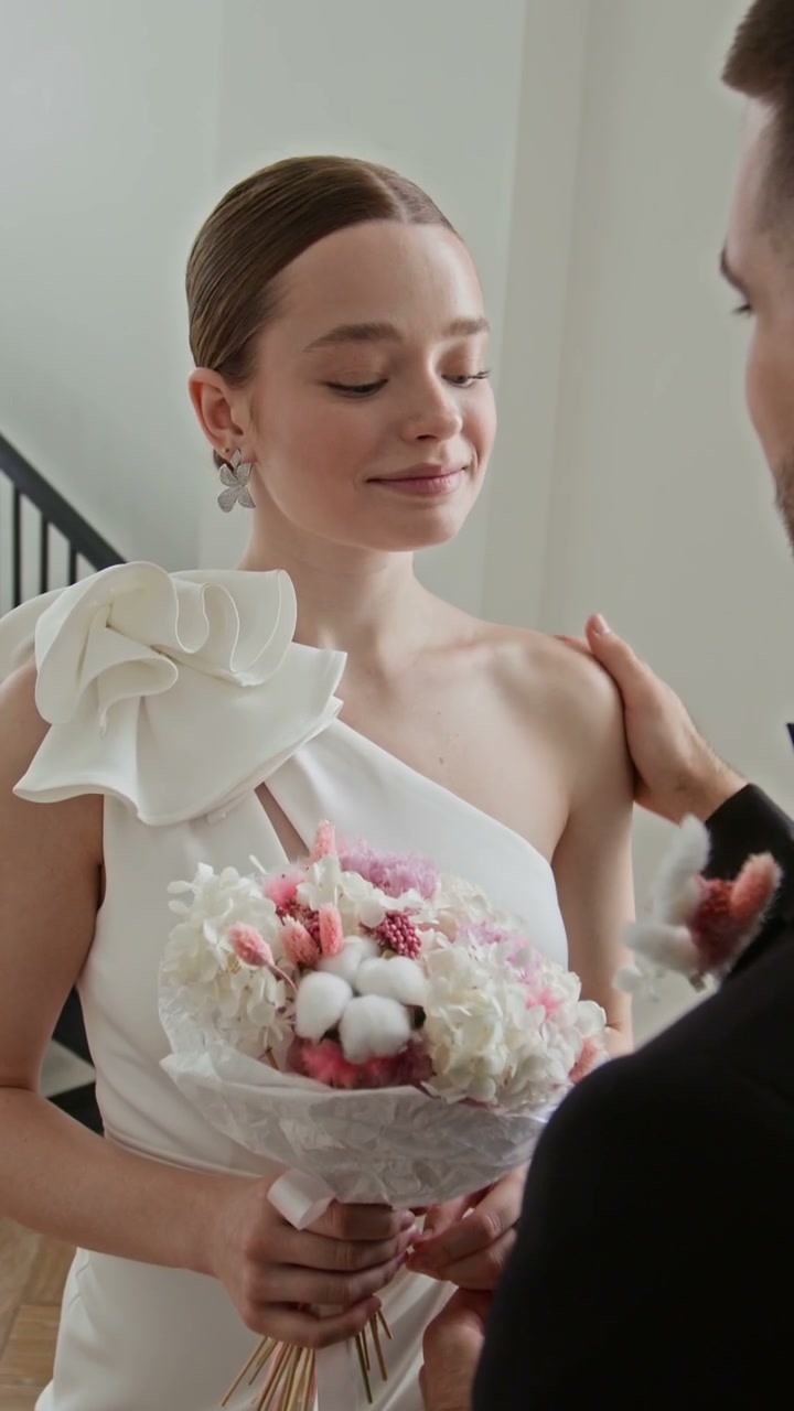 Bride and Groom Tender Wedding Moment