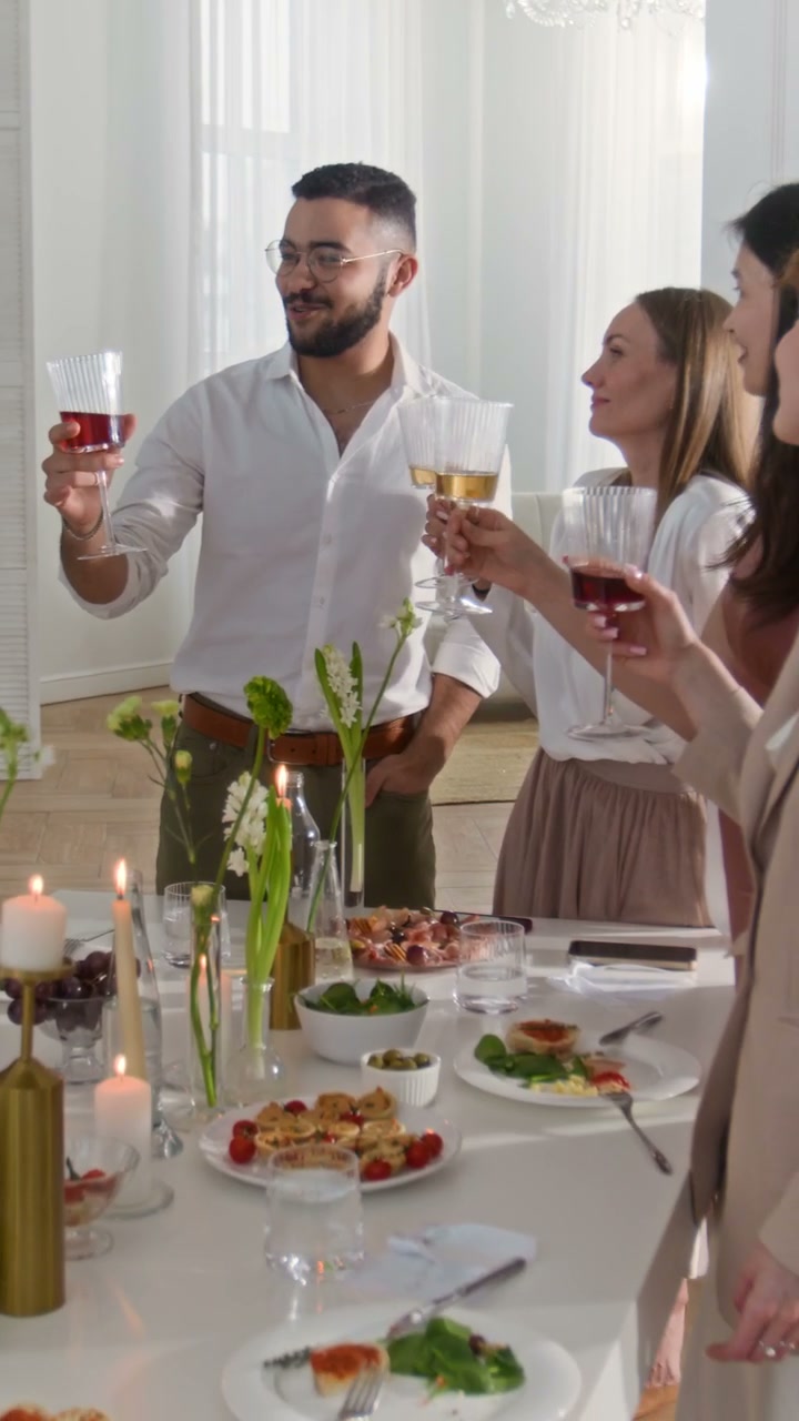 Friends Toasting Glasses at Celebration