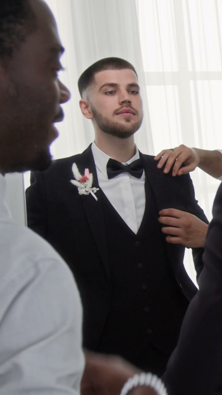 Groom Getting Ready for Wedding Ceremony