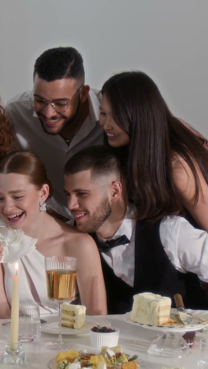 Joyful Group at Wedding Celebration