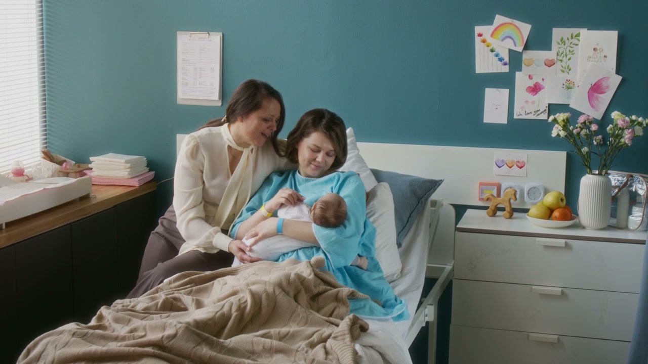 Family Visit to New Mother and Newborn