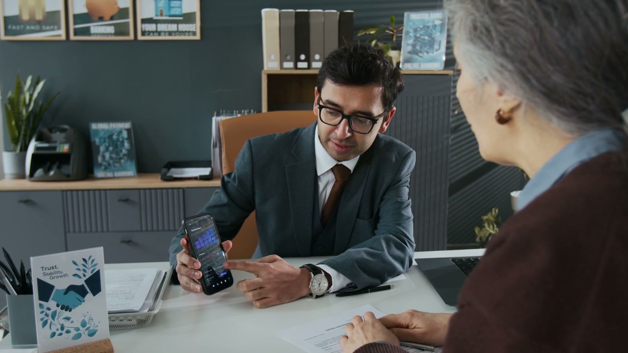 Financial Advisor Presenting Data to Client