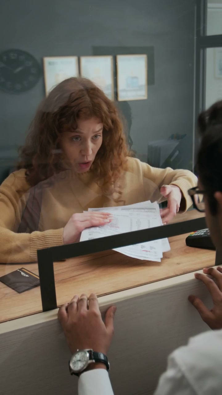 Frustrated Customer Consults Bank Employee