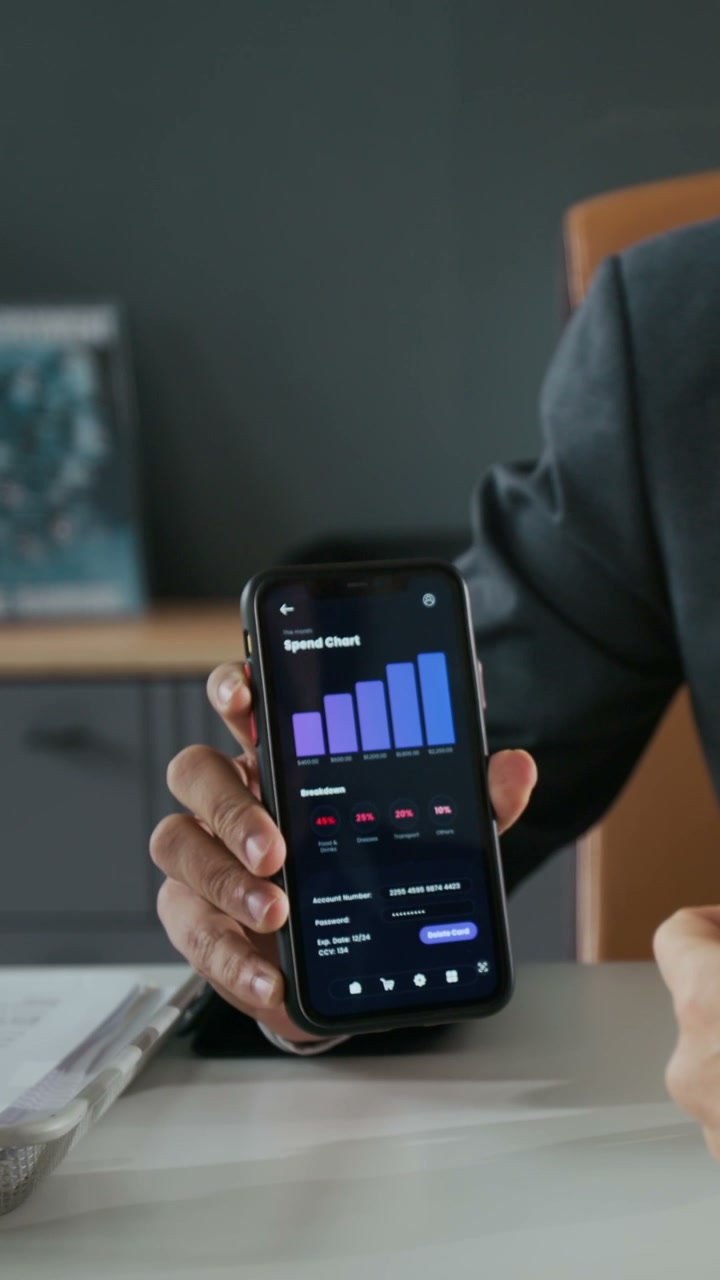 Business People Discussing Financial App on Phone